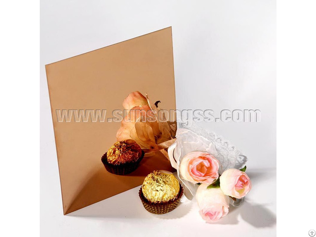 Super Mirror Gold Rose Stainless Steel Sheet