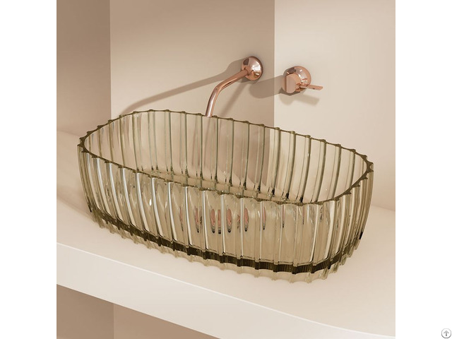 China Luxury Fluted Transparent Sinks Supplier Monblari