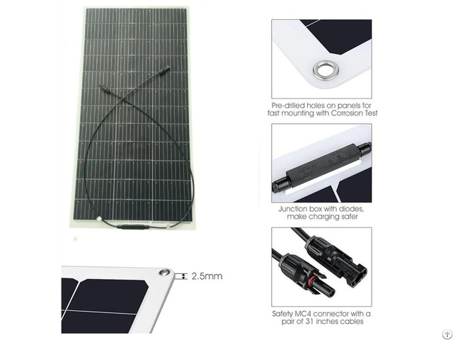 100w 19 8v Heterojunction High Efficiency Mono Flexible Solar Panel