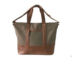 Canvas With Leather Bottom Duffle Bag