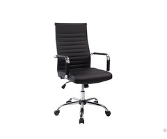 Wholesale Height Adjustable High Back Black Leather Swivel Office Chair
