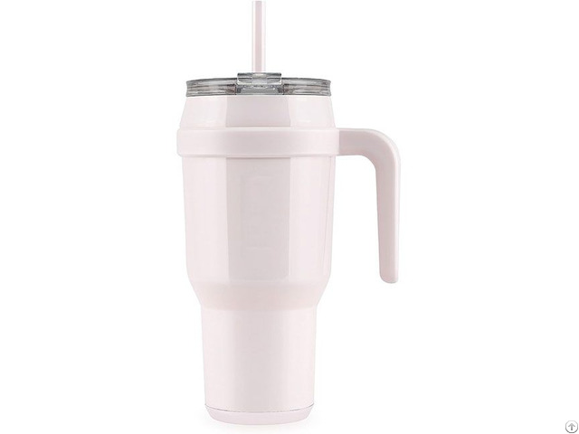 Custom Vacuum Insulated Stainless Steel Mug With Handle And Straw