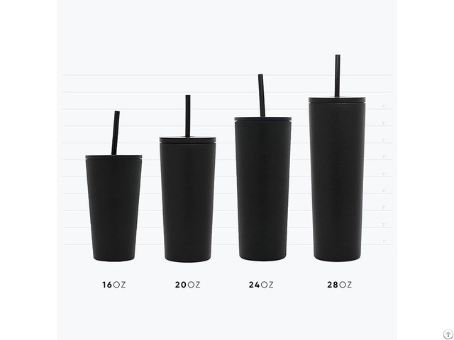 Wholesale Round Double Stainless Steel Rambler With Straws Supplier