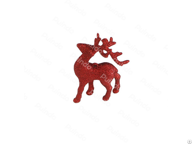 Puindo Customized Red Christmas Reindeer Figurine Xmas Ornament