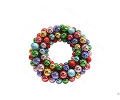 Puindo High Quality Customized Colorful Shiny Christmas Ball Wreath For Home Party Xmas Decorations