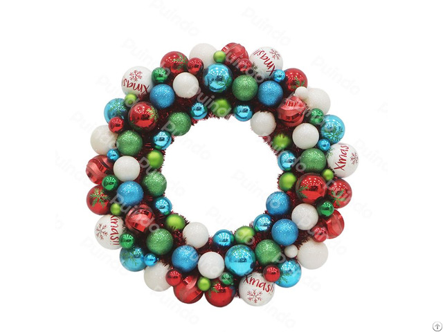 Puindo High Quality Customized Xmas Ball Wreath