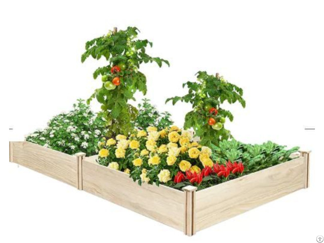 8×4×1ft Wooden Elevated Planter Box Outdoor Garden Raised Bed Kit