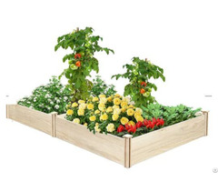 8×4×1ft Wooden Elevated Planter Box Outdoor Garden Raised Bed Kit