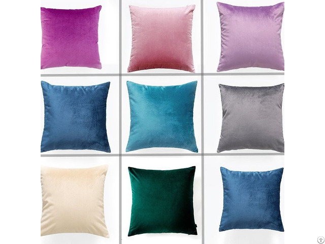 Crushed Velvet Cushion Covers Luxury Plain