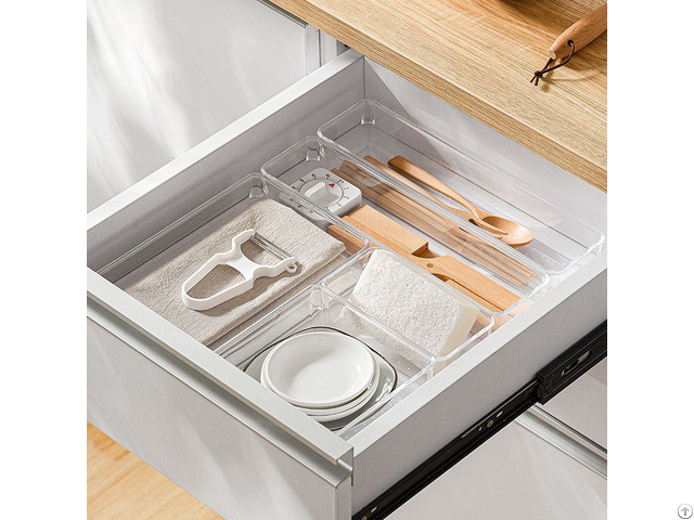 Clear Plastic Drawer Organizers Set 7 Different Sizes