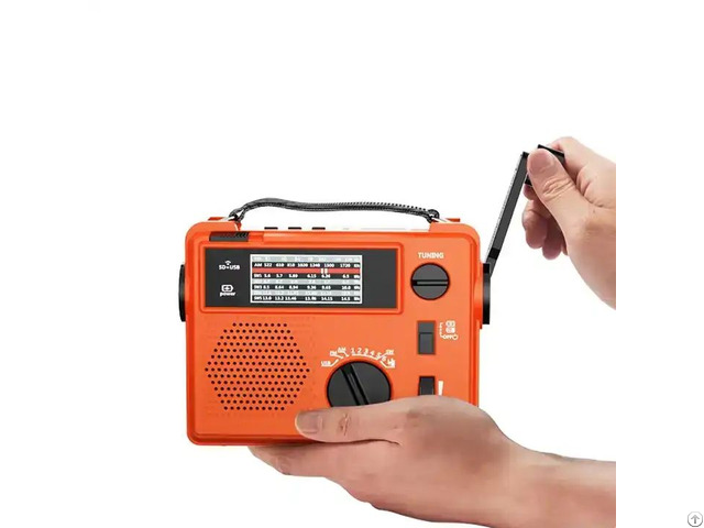 Emergency Solar Hand Crank Led Flashlight Speaker With Usb Sd Mmc Mp3 Player Portable Radio Am Fm