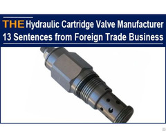 Hydraulic Cartridge Valve Manufacturer 13 Sentences From Foreign Trade Business
