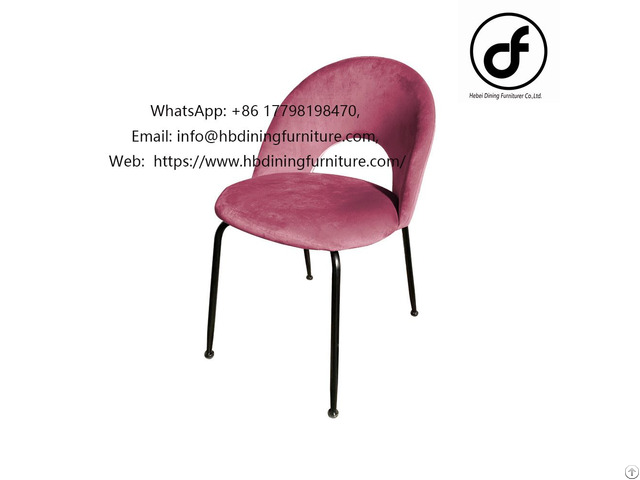 Pink Velvet Hollow Back Dining Chair