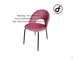 Pink Velvet Hollow Back Dining Chair