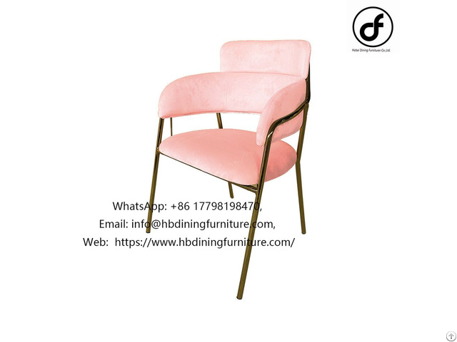 Pink Velvet Hollow Back Armchair