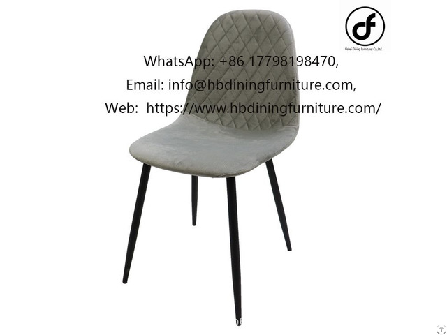 Metal Legs Velvet High Back Dining Chair