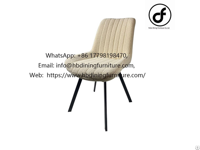 Metal Leg Sherpa Upholstered Dining Chair