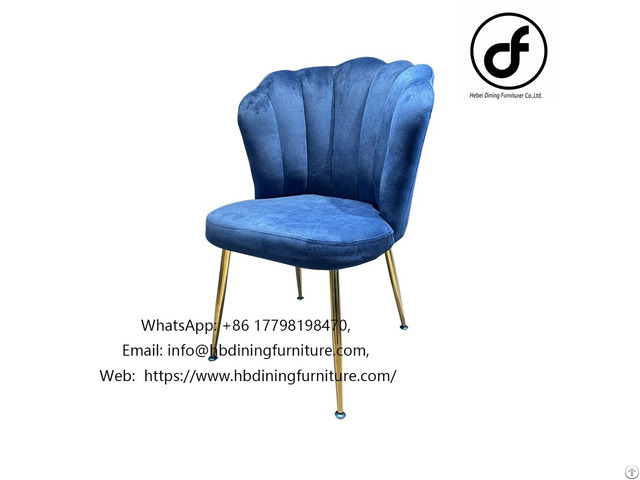 Metal Leg Velvet Petal Dining Chair