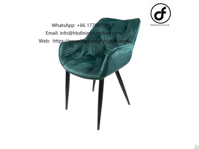 Dining Chair With Velvet Seat And Armrests