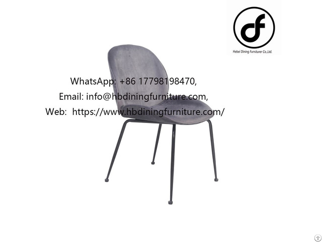 Velvet Seat Metal Leg Dining Chair