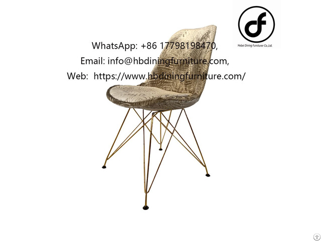 Luxury Fabric Metal Leg Dining Chair