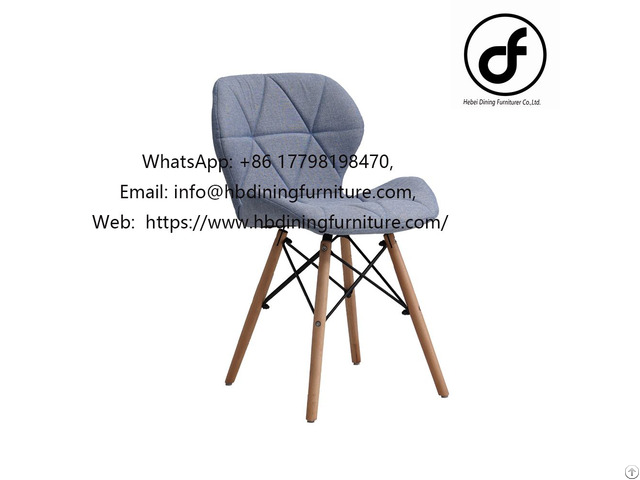 Fabric Wooden Leg Simple Dining Chair