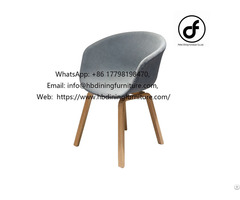 Fabric Wood Leg Armrest Dining Chair