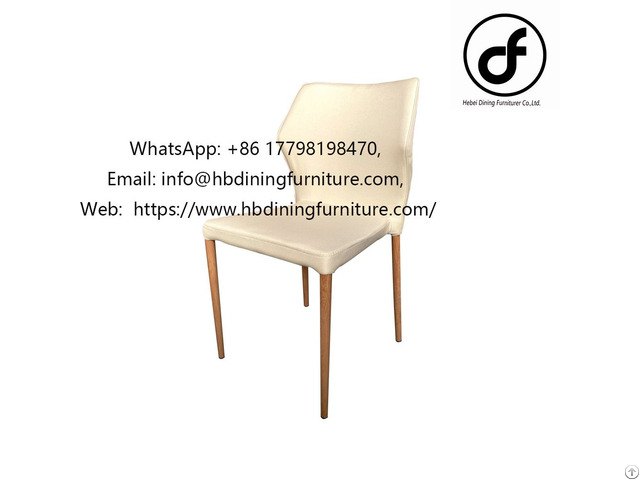 Fabric Wide Seat Cushion Wooden Leg Dining Chair