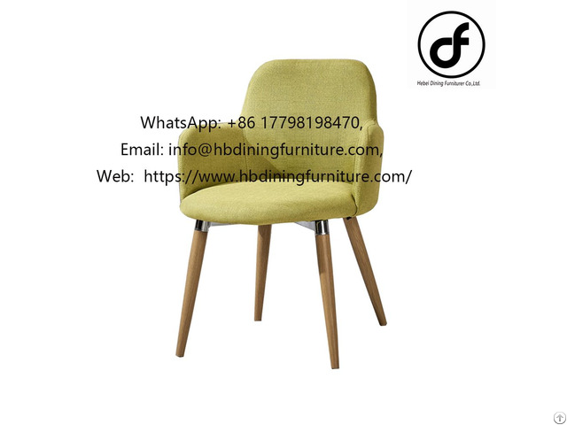 Fabric Round Backrest And Armrest Dining Chair