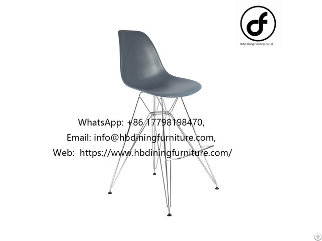 Plastic Bar Chair With Metal Legs