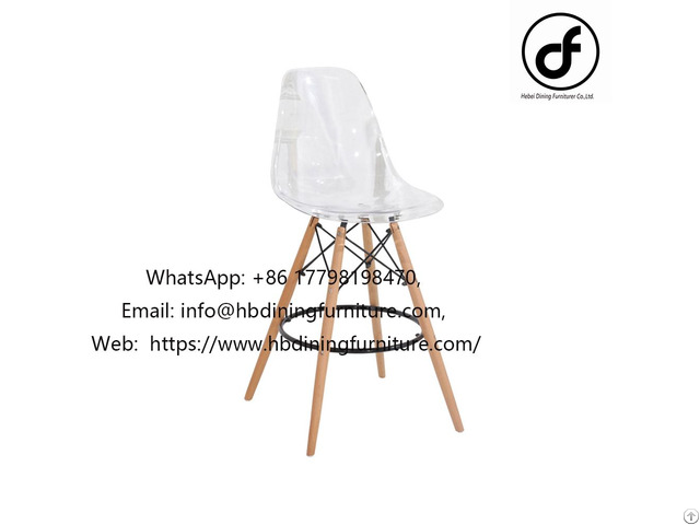 Plastic Dining Chair With Wooden Legs