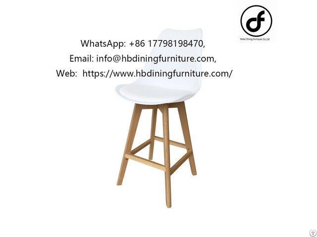 Plastic White Dining Chair With Wooden Legs