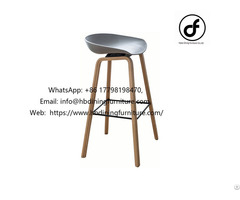 Plastic Bar Stool With Wooden Legs