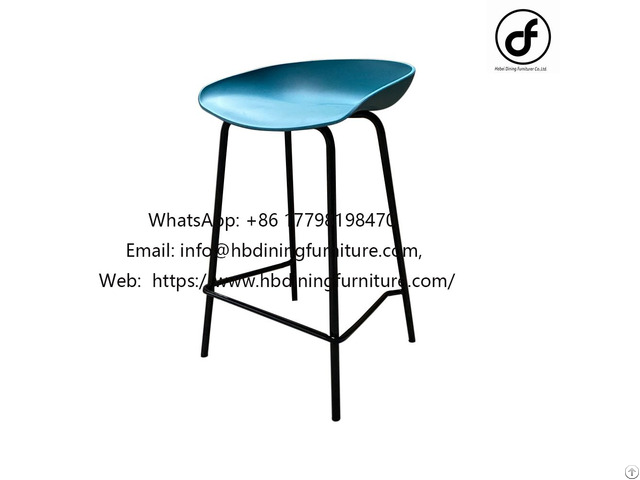 Plastic Black Metal Leg Bar Stool