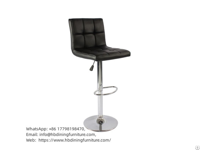 Bar Chair Leather High Footrest Metal Legs Db U60s