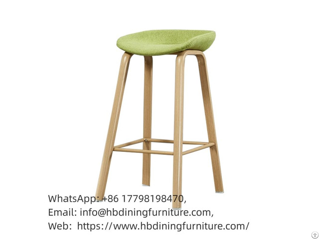 Fabric Cushion Bar Chair With High Wooden Legs Db F08