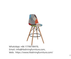 Spliced Fabric High Bar Chair With Beech Legs Db F01