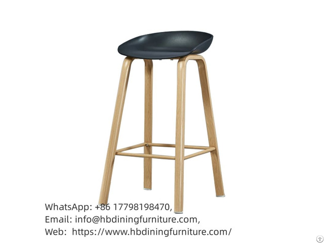 High Wooden Leg Bar Chair Without Backrest Db P08