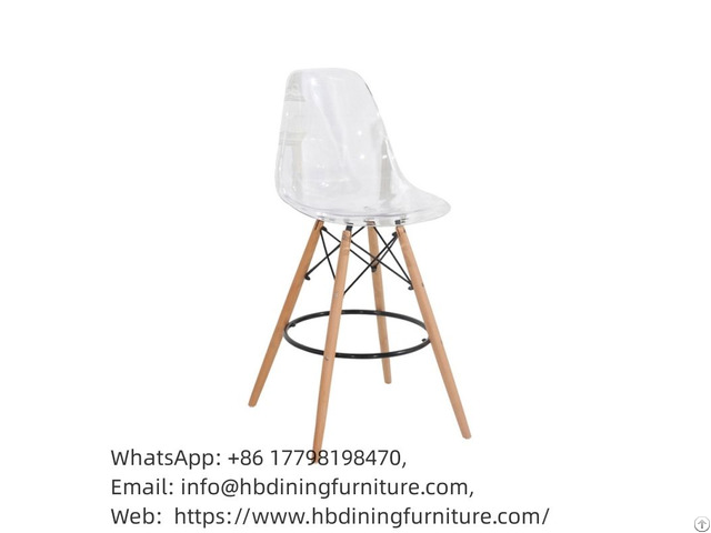 Plastic Bar Stool With Backs And Natural Legs Db P01p