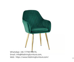 Velvet Soft Back Chair With Gold Plated Leg Dc R04