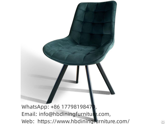Velvet Dining Chair Striped Cushion Iron Legs Dc R08b