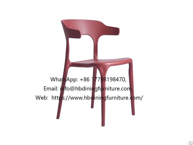 Curved Back One Piece Plastic Dining Chair