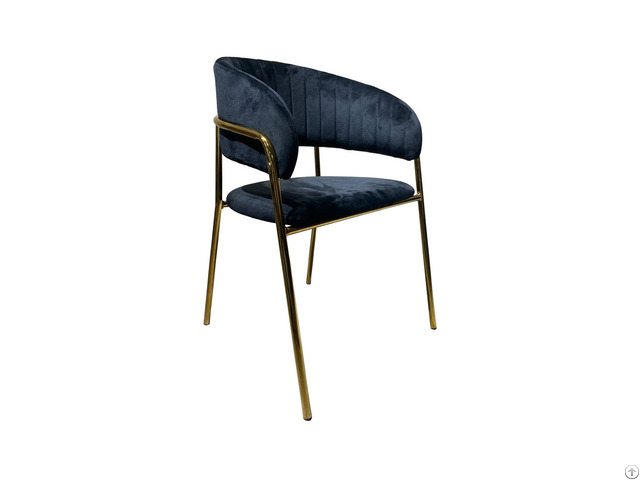 Velvet Armchair With Openwork Backrest High Golden Legs Dc R21