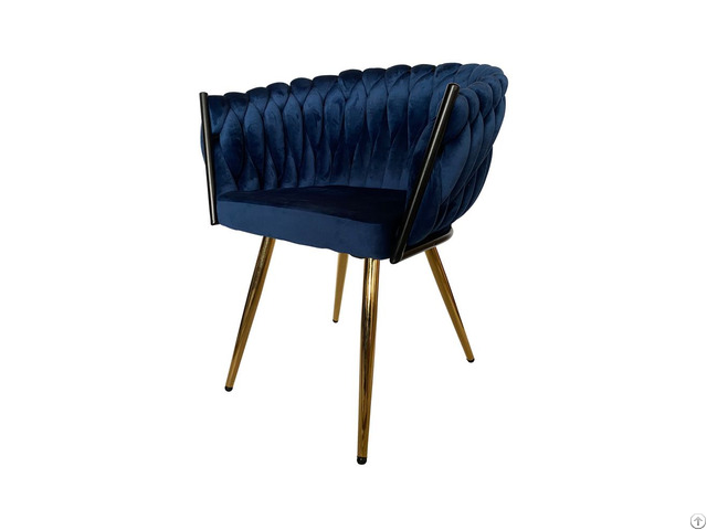 Velvet Dining Chair Petal Armchair Gold Plated Legs Dc R33