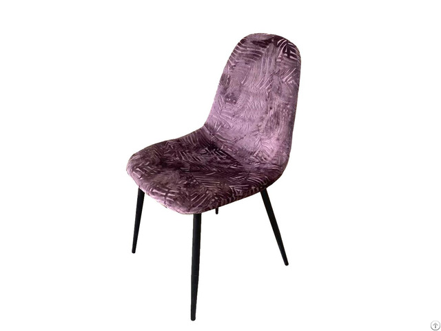 Velvet Dining Chair Black Metal Legs Dc R05a