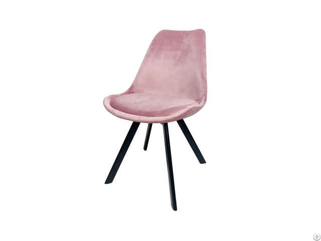 Upholstered Velvet Chair With Iron Legs Dc F03j