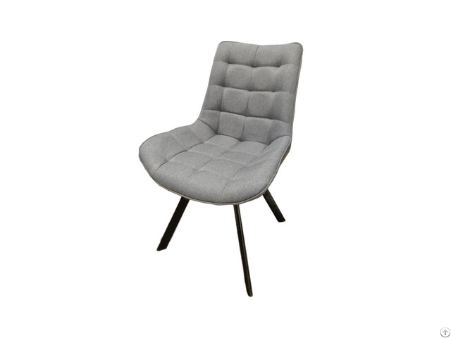 Fabric Dining Chair Backrest With Metal Legs Dc F08b