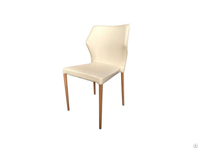 Fabric Dining Chair Arm Less With Wooden Legs Dc F10