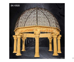 Manufacturer Large Yellow Marble Outdoor Gazebo For Garden And Home Decor Sales