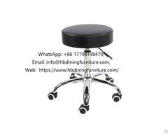 Black Leather Swivel Five Prong Office Stool